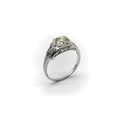 Verlobungsring aus 18 Karat Weißgold mit Diamanten im Art déco-Stil