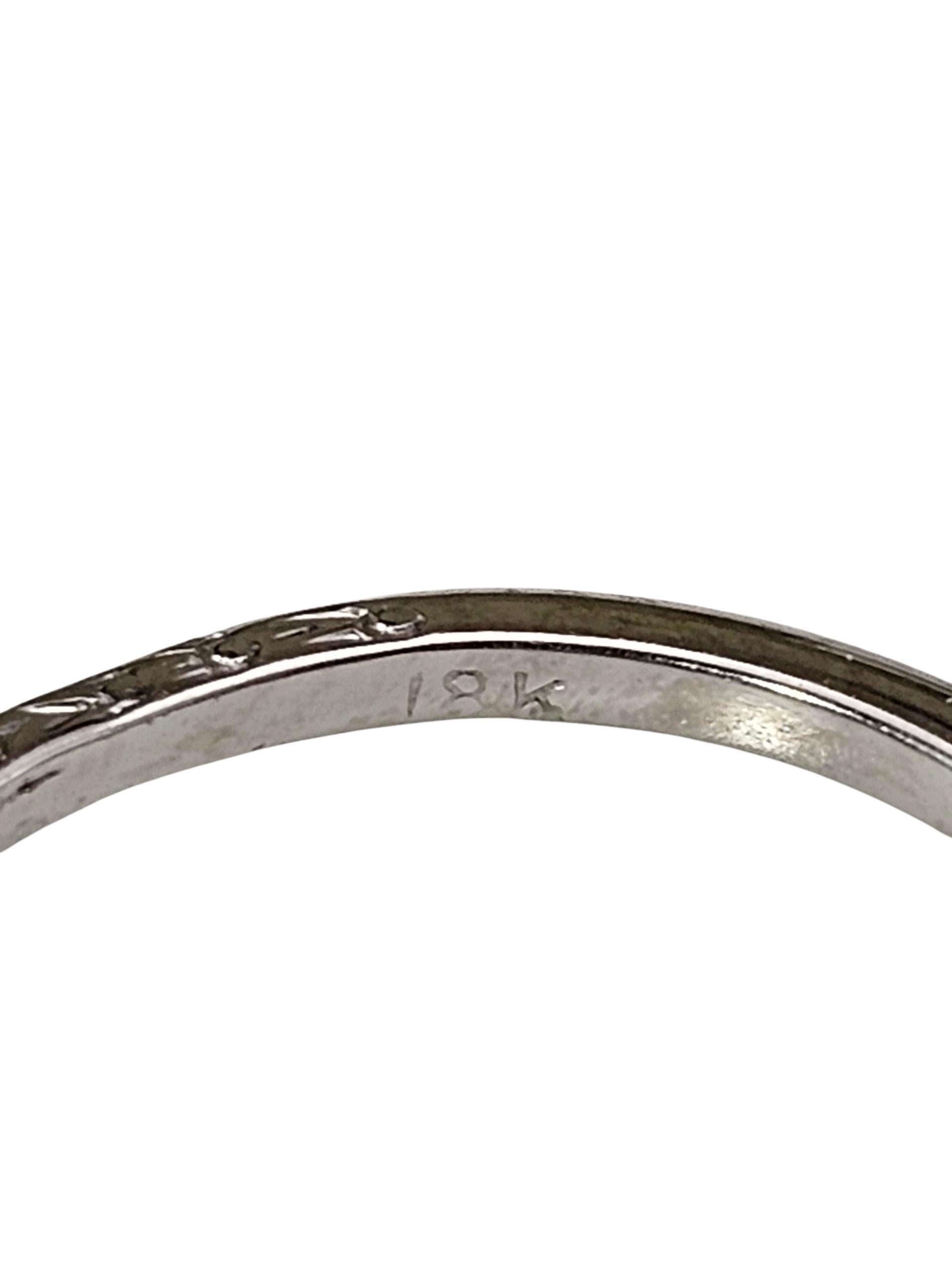 Donna Anello Art Deco con diamante in oro bianco 18K misura 6,5 #23776 in vendita