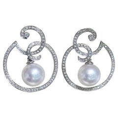 【Sculpted Geometry】Aurora Tidecurve Südsee Perle Diamant Ohrringe