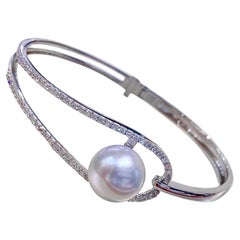 Brazalete Orbital Grace Aurora Perla del Mar del Sur Diamante