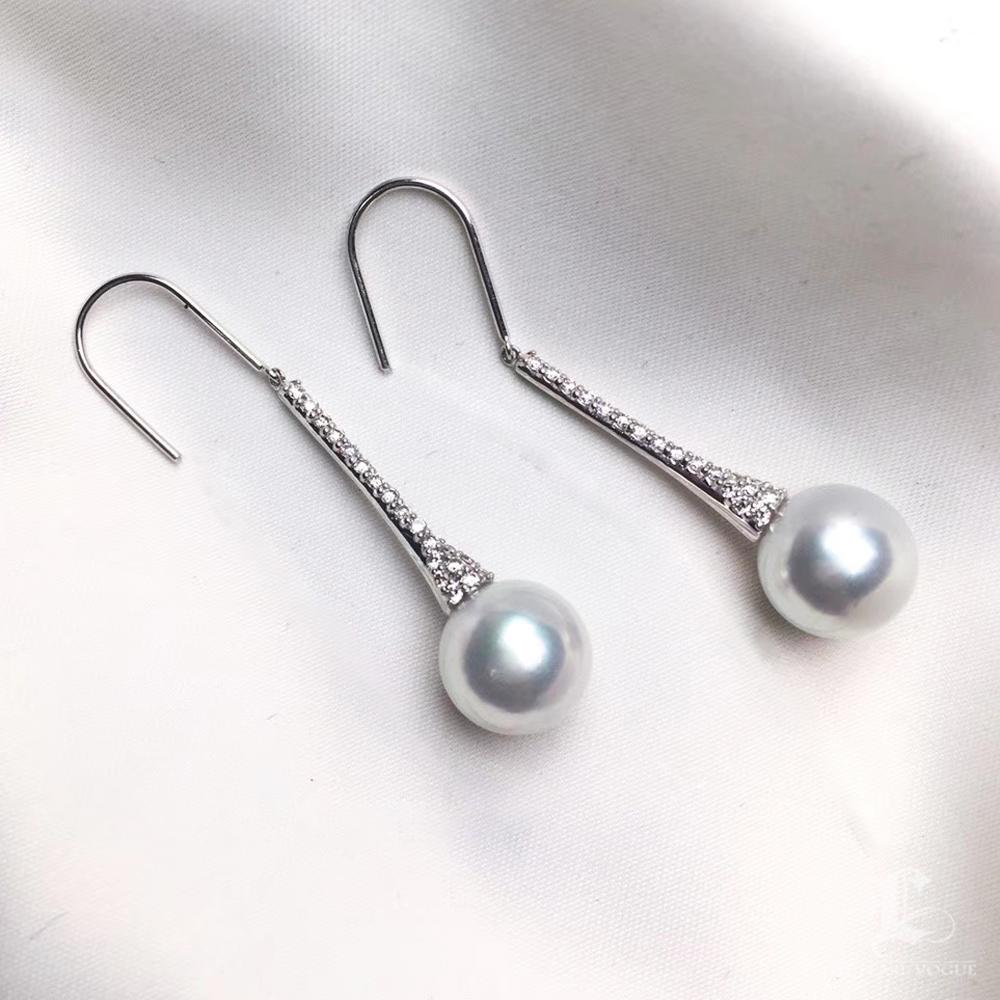 【Lustre Arc】Starlit Drop Aurora South Sea Pearl Diamond Earrings In New Condition For Sale In New York, NY