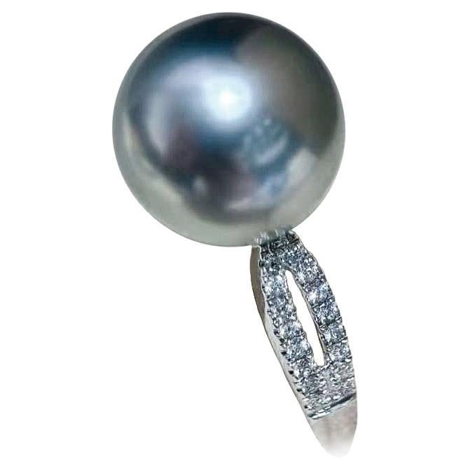 【Lustre Arc】Split-Shank Aurora Tahitian Pearl Statement Ring