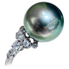 【Crown Radiance】Garland Aurora Tahitian Pearl Diamond Ring