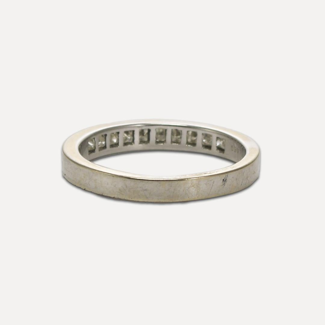 Princess Cut 18K White Gold Diamond Band 0.50ct For Sale