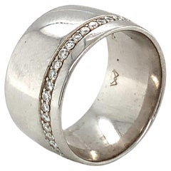 18K White Gold Diamond Band