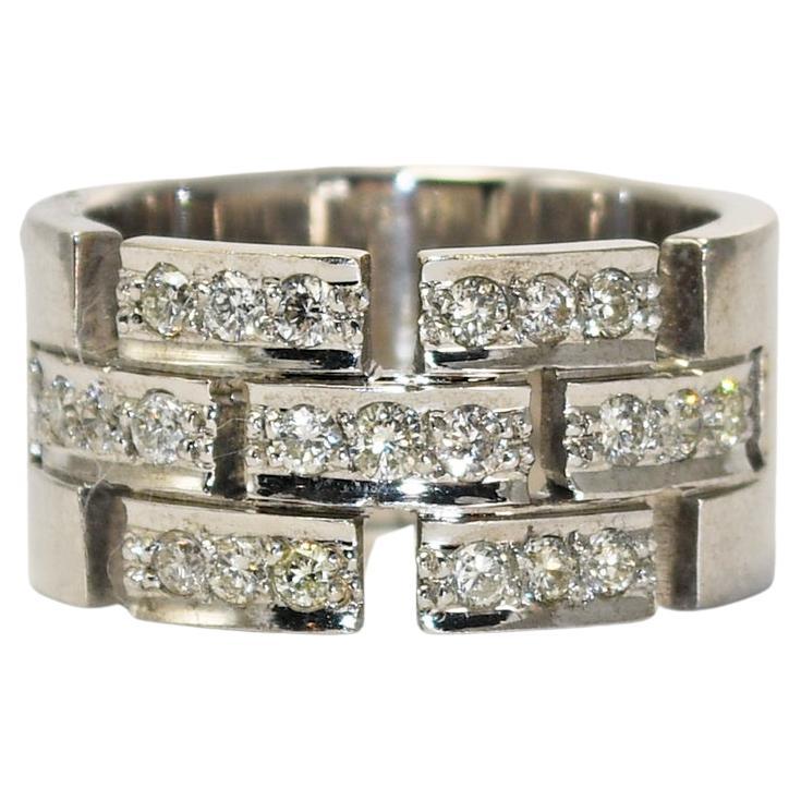 18K White Gold Diamond Band Ring 0.40ct For Sale