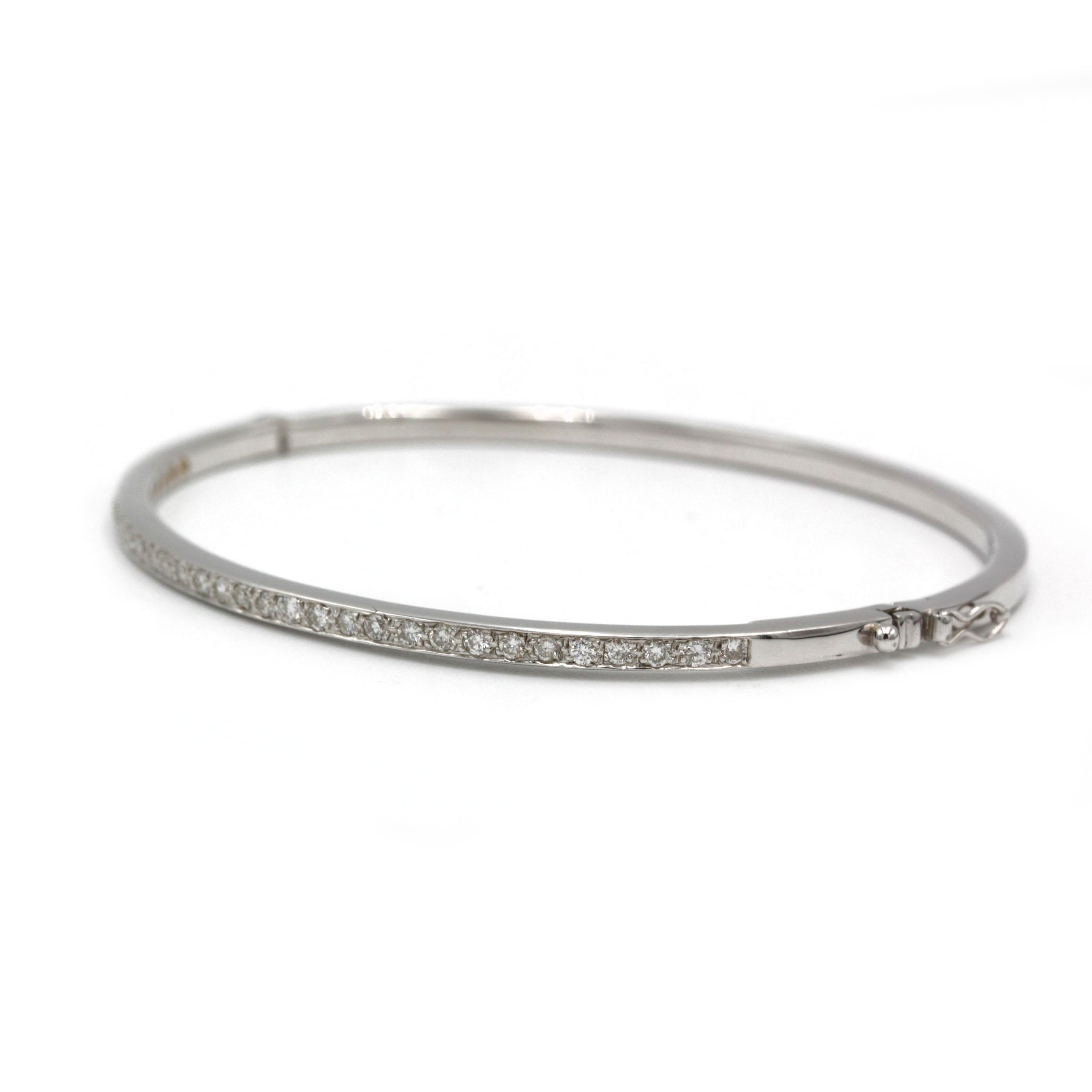 Moderno Bracciale con diamanti in oro bianco 18K - ~1,00 ct (32 diamanti), Punzone francese in vendita