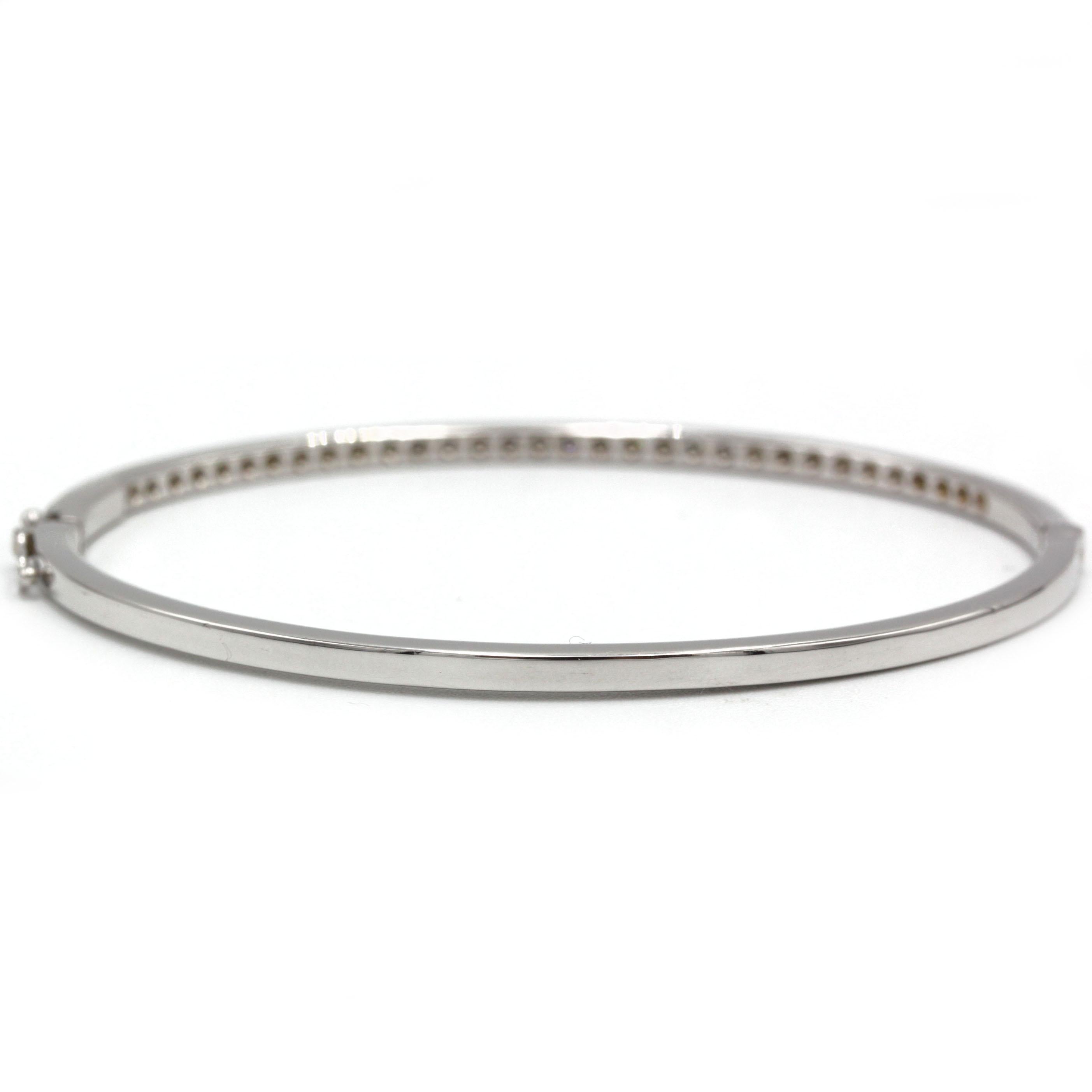 da uomo o donna Bracciale con diamanti in oro bianco 18K - ~1,00 ct (32 diamanti), Punzone francese in vendita