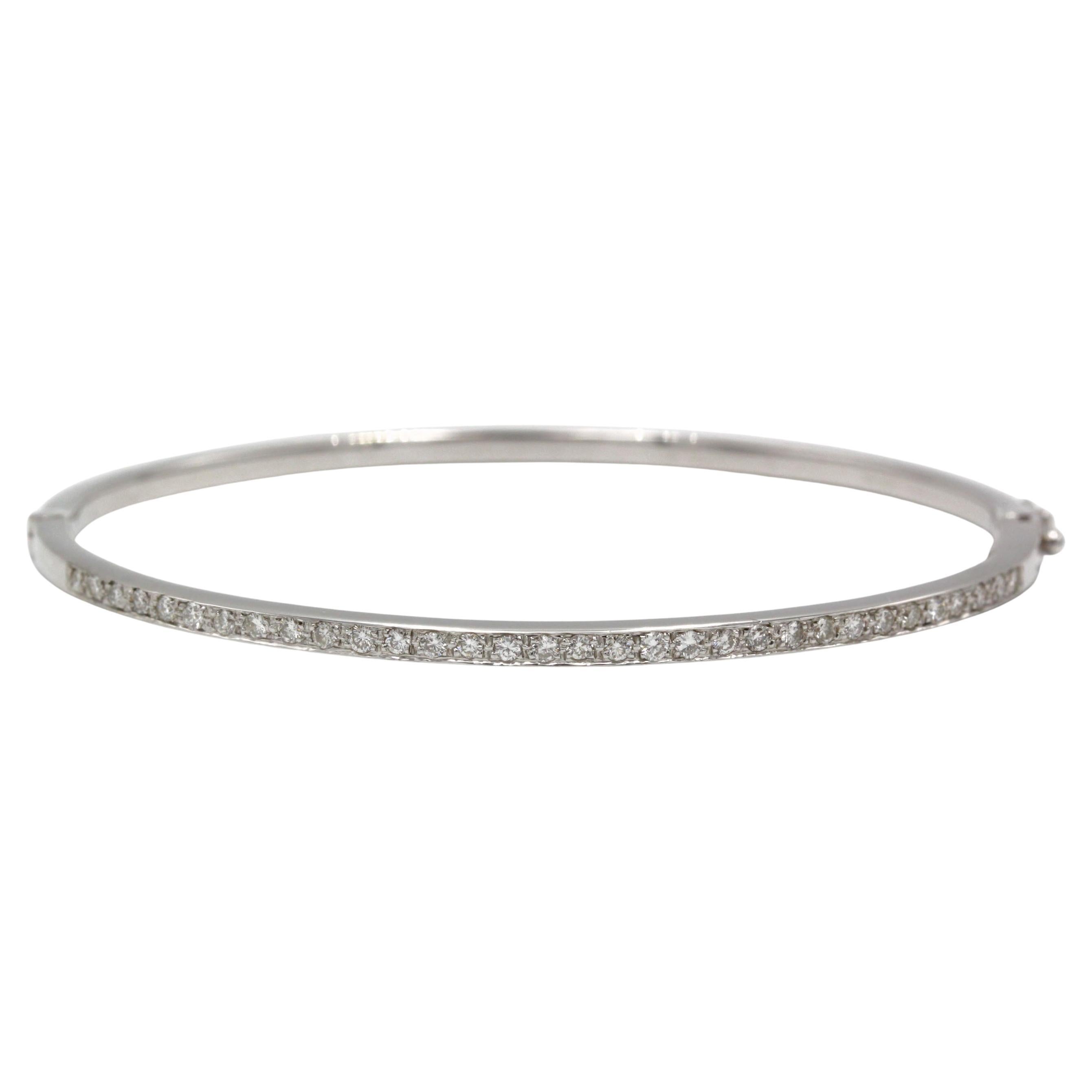 Bracciale con diamanti in oro bianco 18K - ~1,00 ct (32 diamanti), Punzone francese