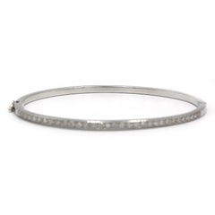 18K White Gold Diamond Bangle — ≈1.00 ct, French Hallmark