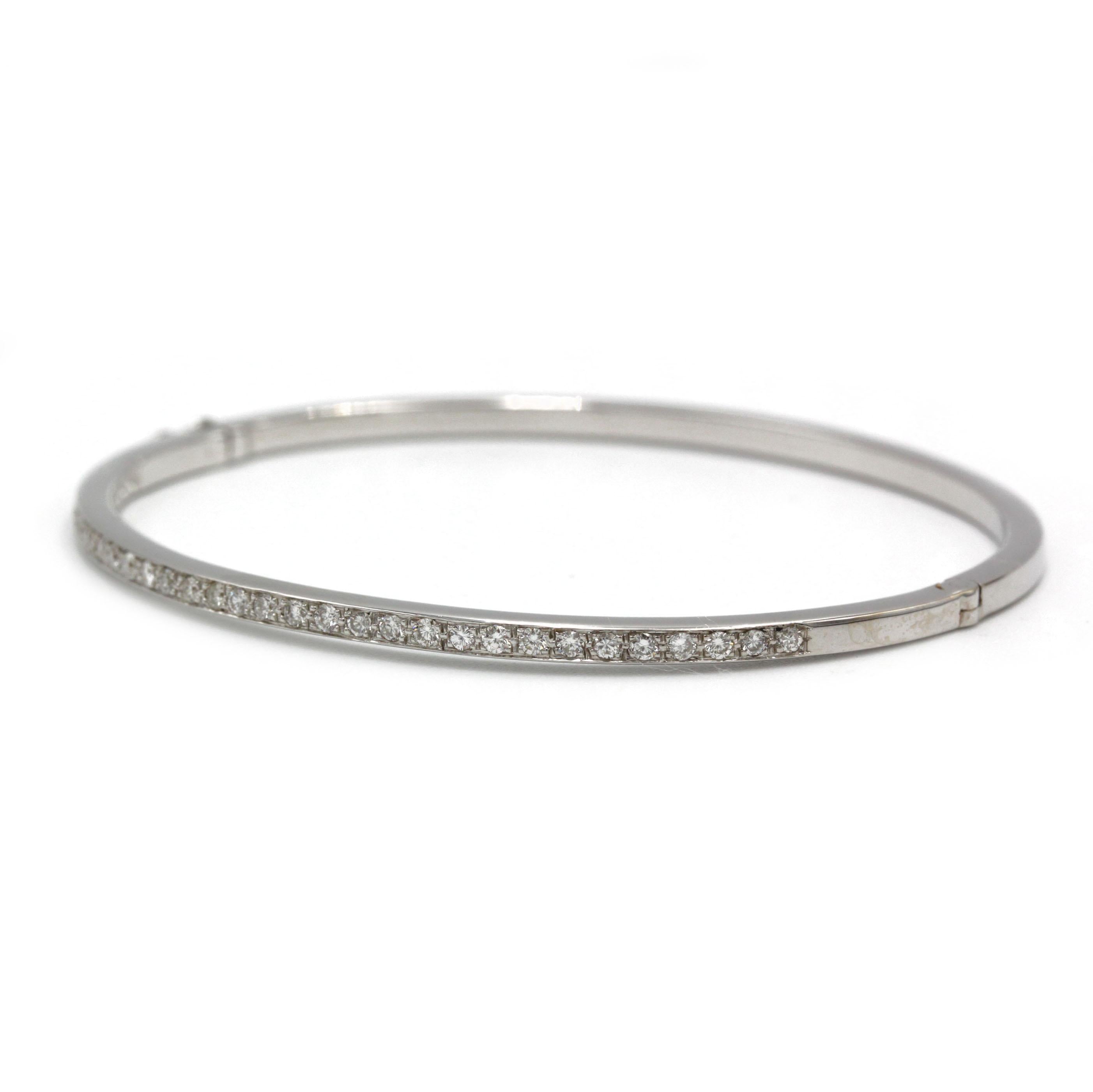 Moderno Bracciale con diamanti in oro bianco 18K - ≈1,00 ct, Punzone francese in vendita