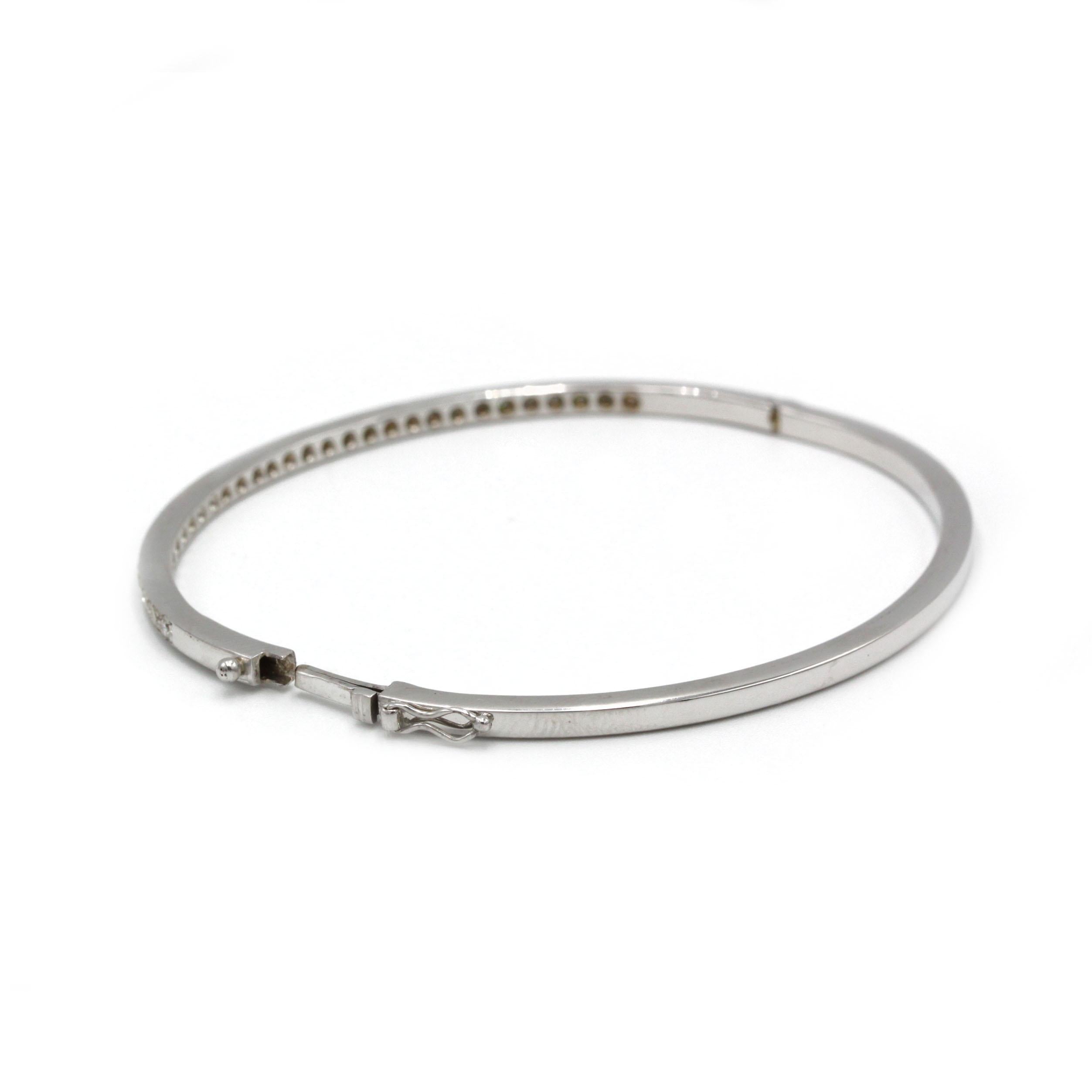 Bracciale con diamanti in oro bianco 18K - ≈1,00 ct, Punzone francese in vendita 1