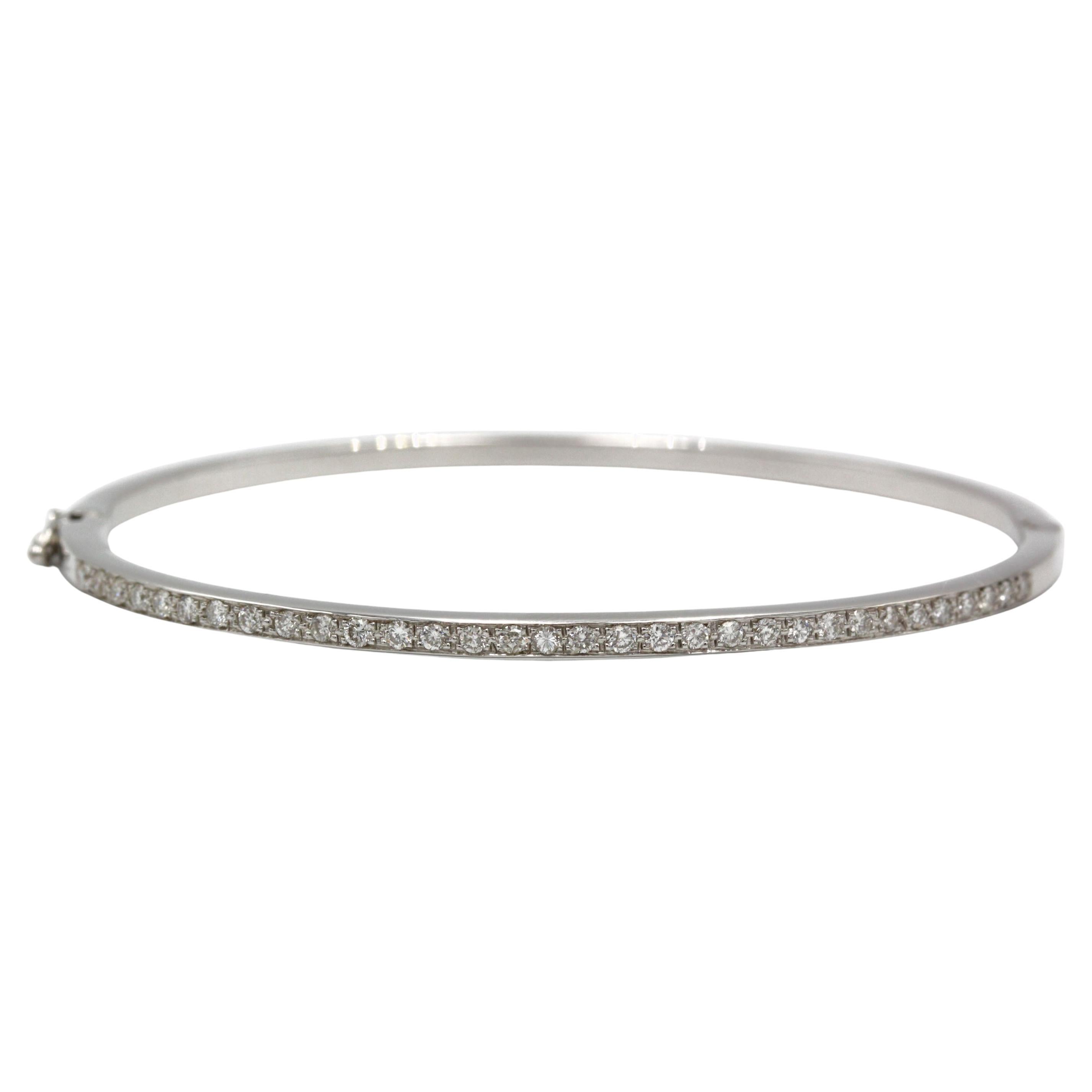 Bracciale con diamanti in oro bianco 18K - ≈1,00 ct, Punzone francese