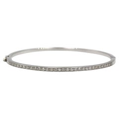 Bracelet en or blanc 18 carats avec diamant - ≈1.00 ct, poinçon français