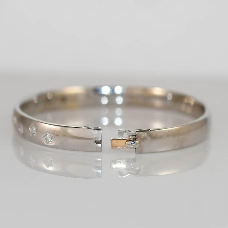 Bracelet Jonc En Or 18 Carats Avec Diamants Mobiles - 0.30 Carat, 23.43g, Magnifique