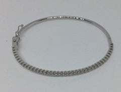 18 Karat White Gold Diamond Bangle Bracelet 1.00 Carat