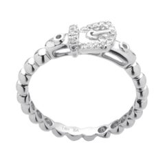 18 Karat White Gold Diamond Belt Buckle Band Ring