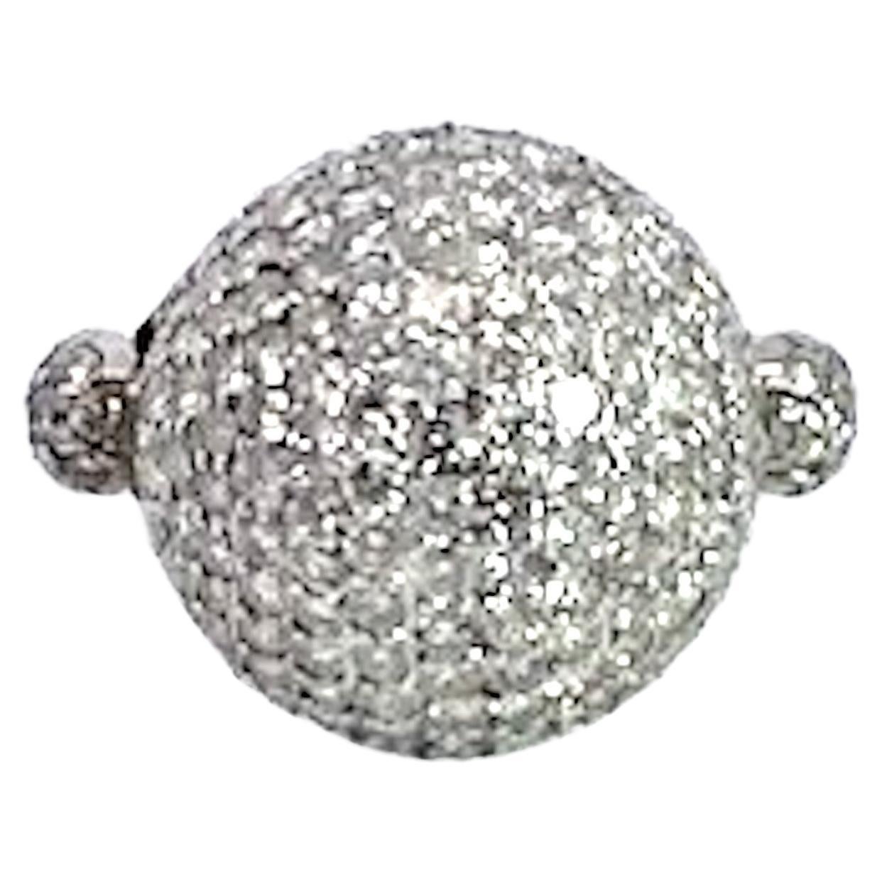 18K White Gold Diamond Boule Ring 3.95 Carats For Sale