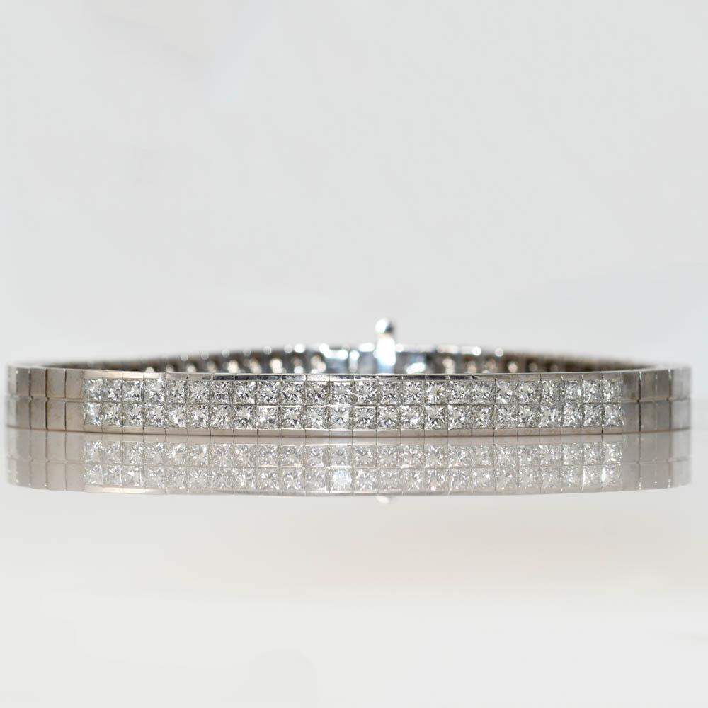 Bracelet en or blanc 18K avec diamant 3.05ct Unisexe en vente