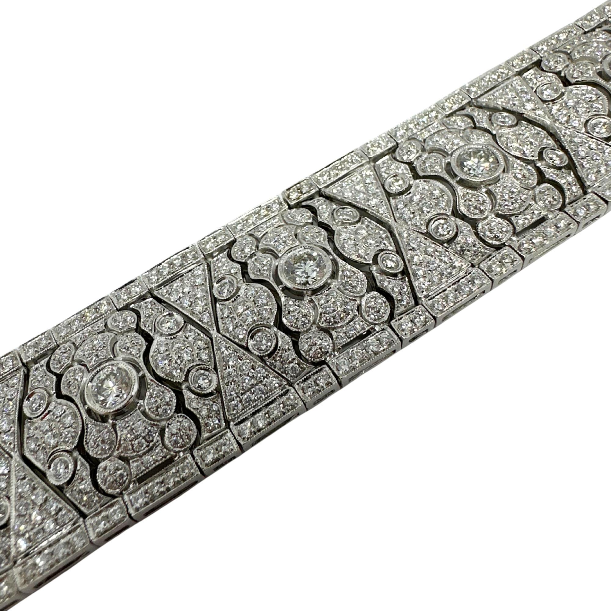 Bracelet en or blanc 18K avec diamants - 7 pouces en vente 2