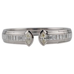 Bracciale con diamanti in oro bianco 18K - 8,5 carati, diamanti Navette e Baguette