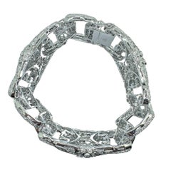 Pulsera de diamantes de oro blanco de 18 quilates