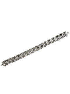 Five-Row 18K White Gold Diamond Bracelet, 25.85 Carats
