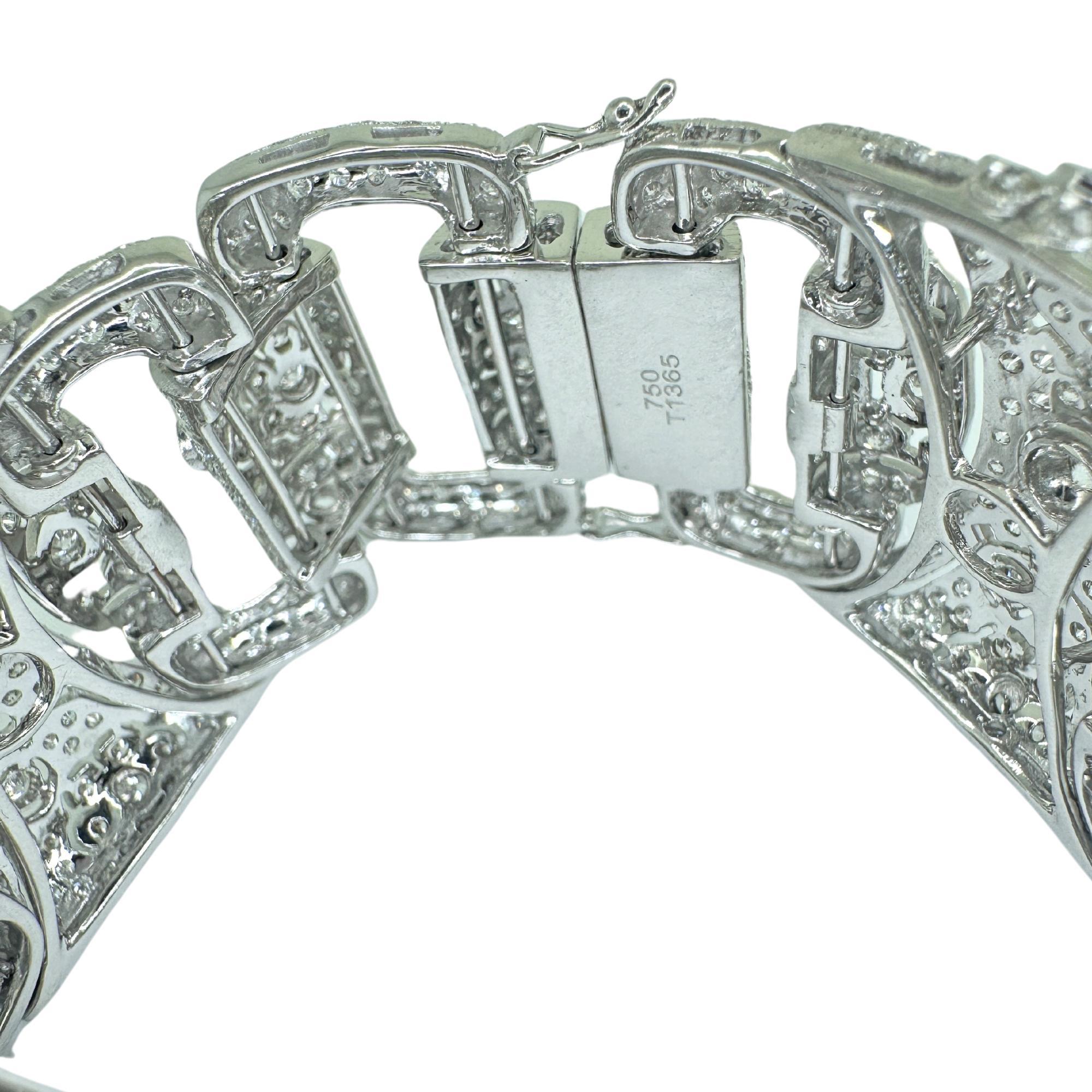 Modern 18K White Gold Diamond Bracelet For Sale