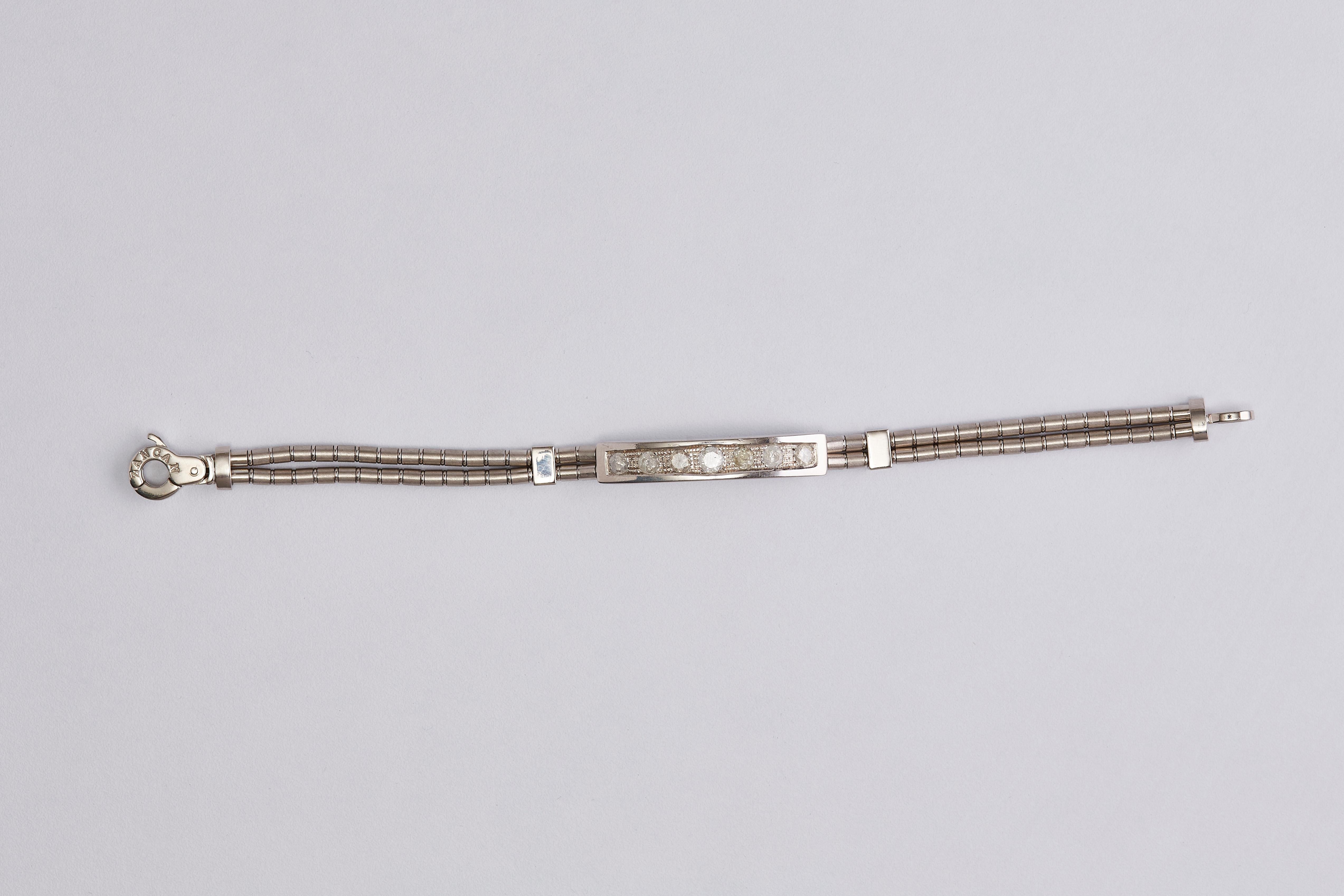 18k White Gold Diamond Bracelet In Excellent Condition For Sale In Tel Aviv, IL