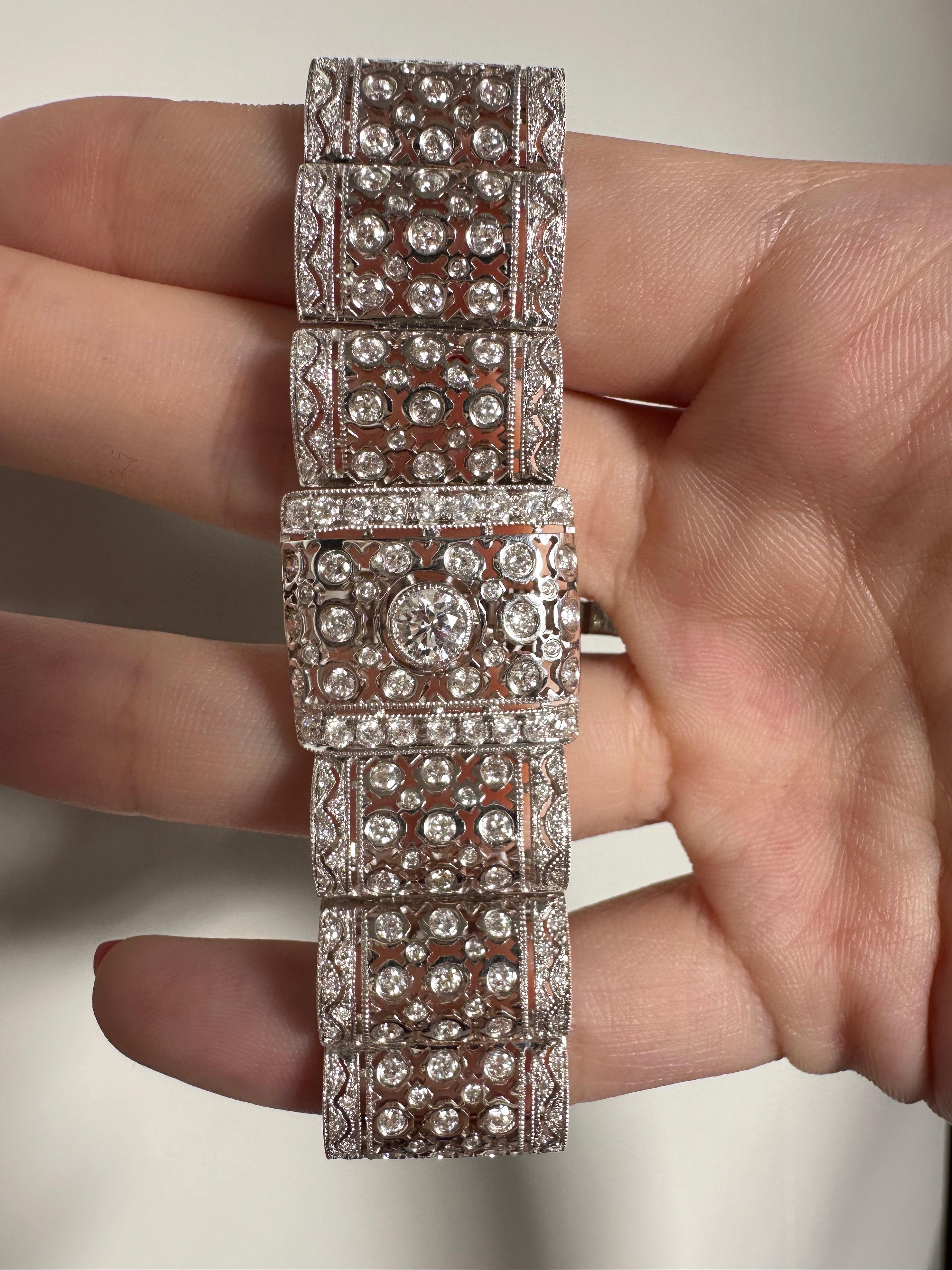 18K White Gold Diamond Bracelet For Sale 1