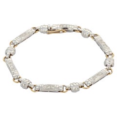 Bracelet art déco pour hommes en or blanc 18 carats et diamants