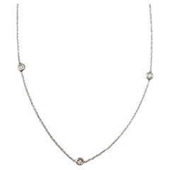 18K White Gold Diamond By The Yard Necklace #16564