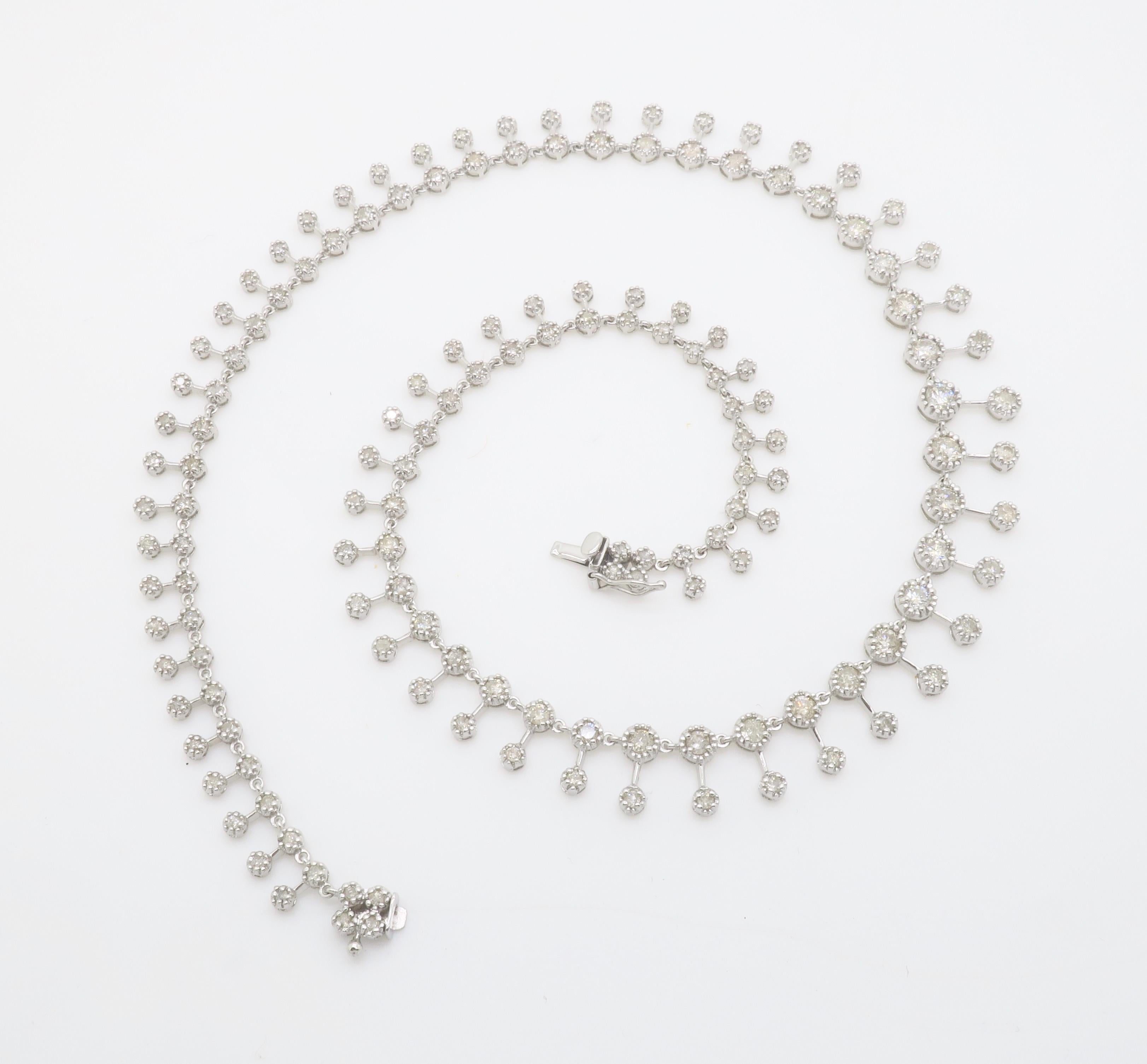 18k White Gold Diamond Choker Necklace 5