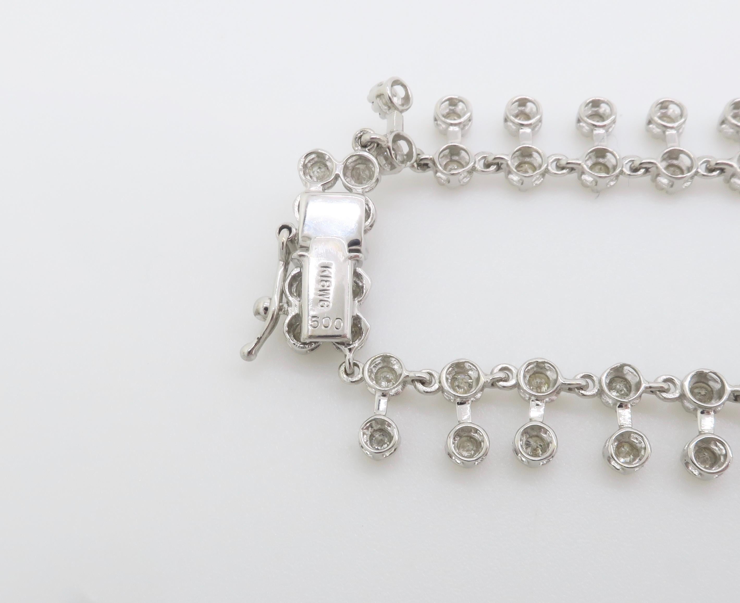 18k White Gold Diamond Choker Necklace 8