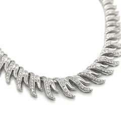 18K White Gold Diamond Choker Necklace