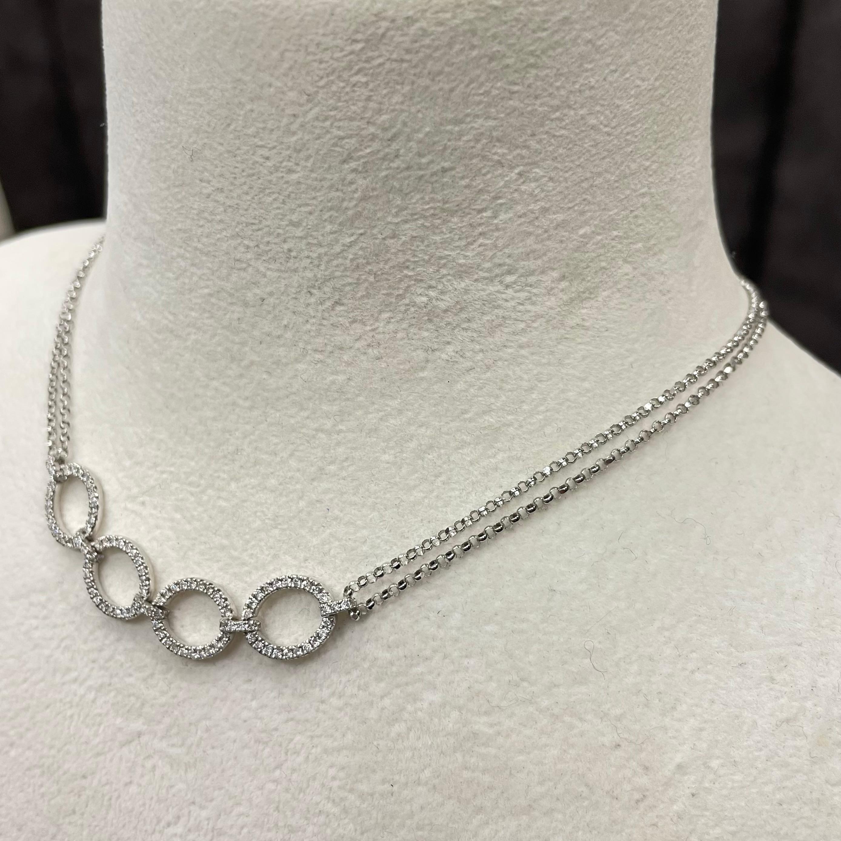 Moderne Collier choker en or blanc 18 carats avec diamants en vente