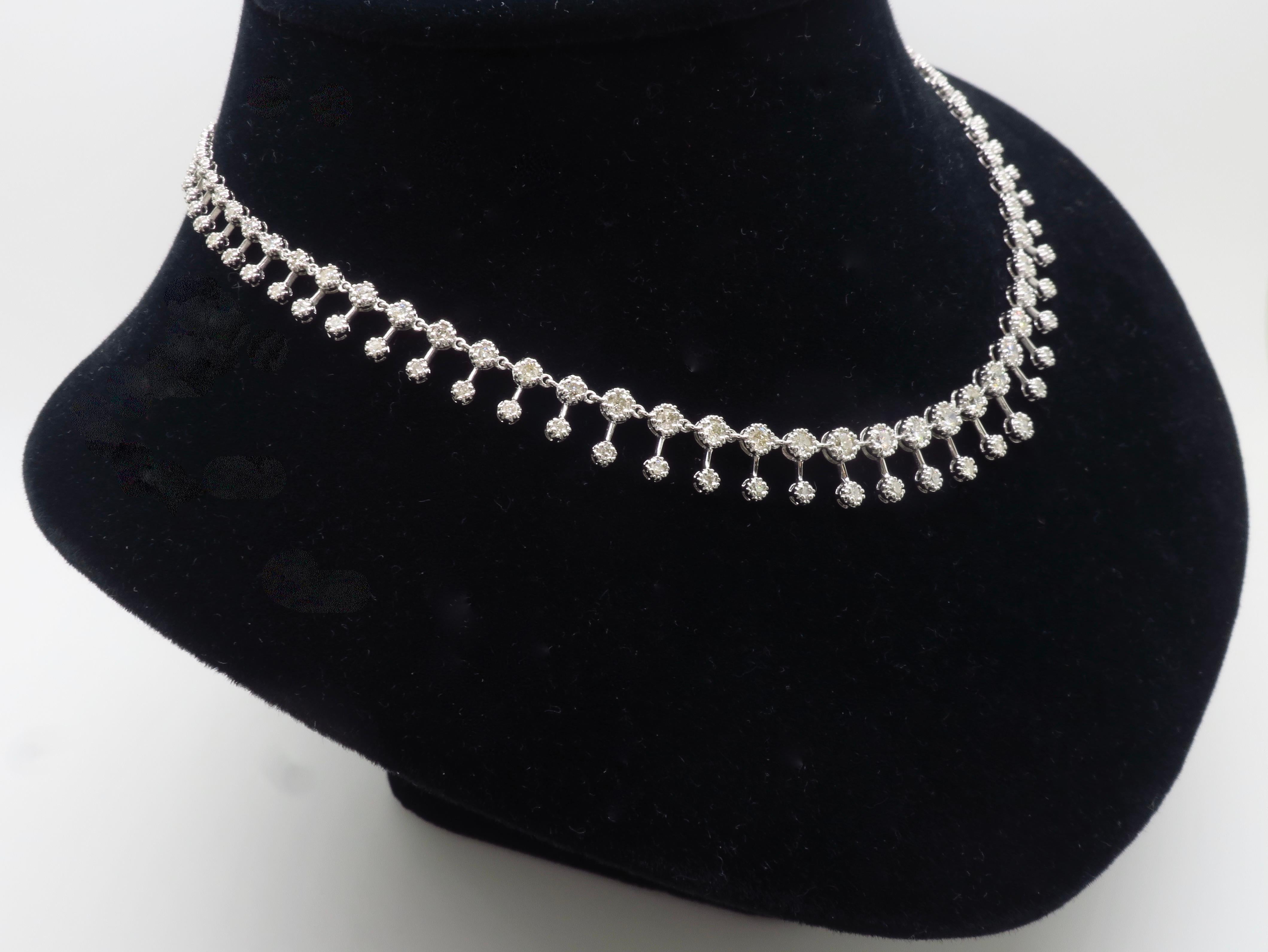 18k White Gold Diamond Choker Necklace 1