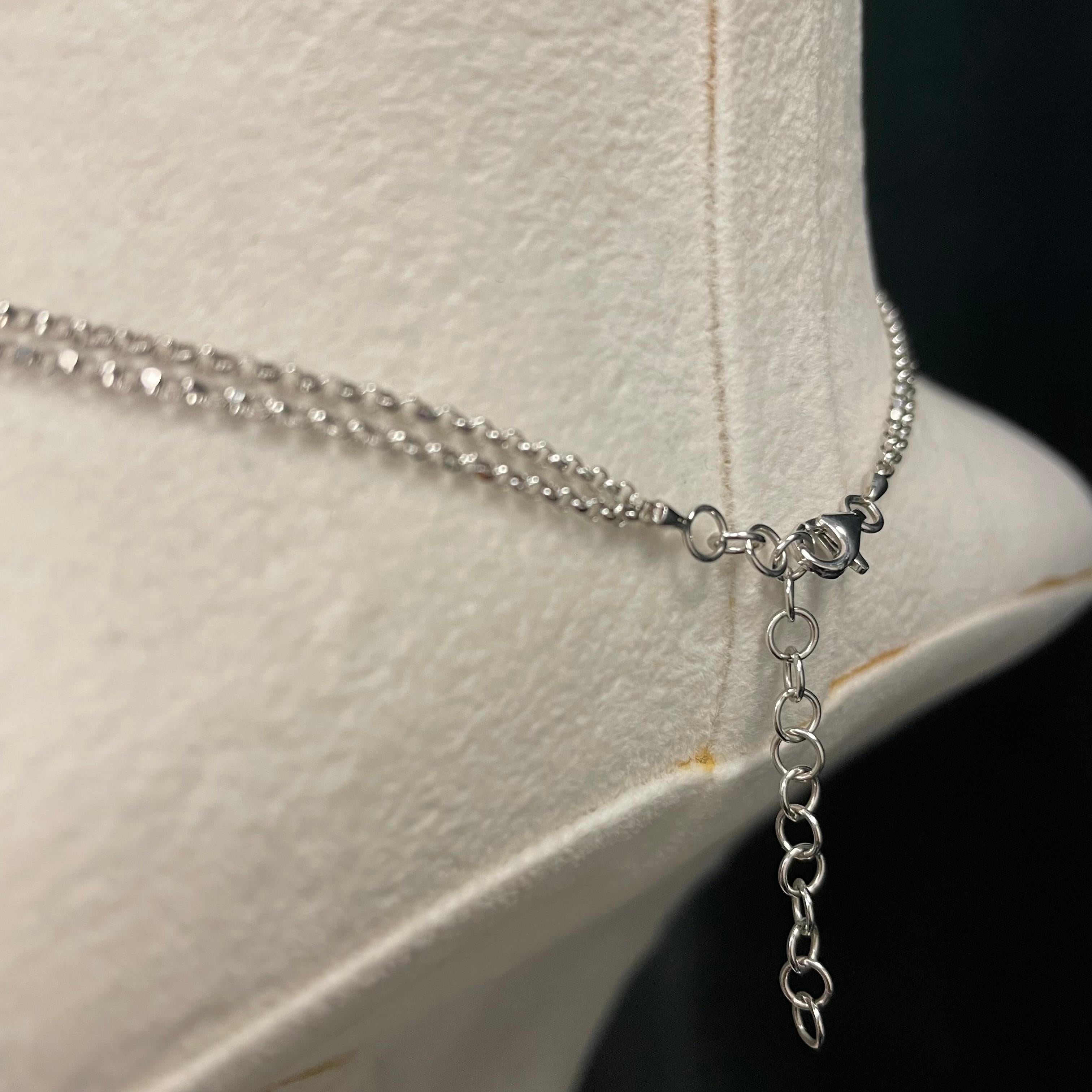 Modern 18K White Gold Diamond Choker Necklace For Sale