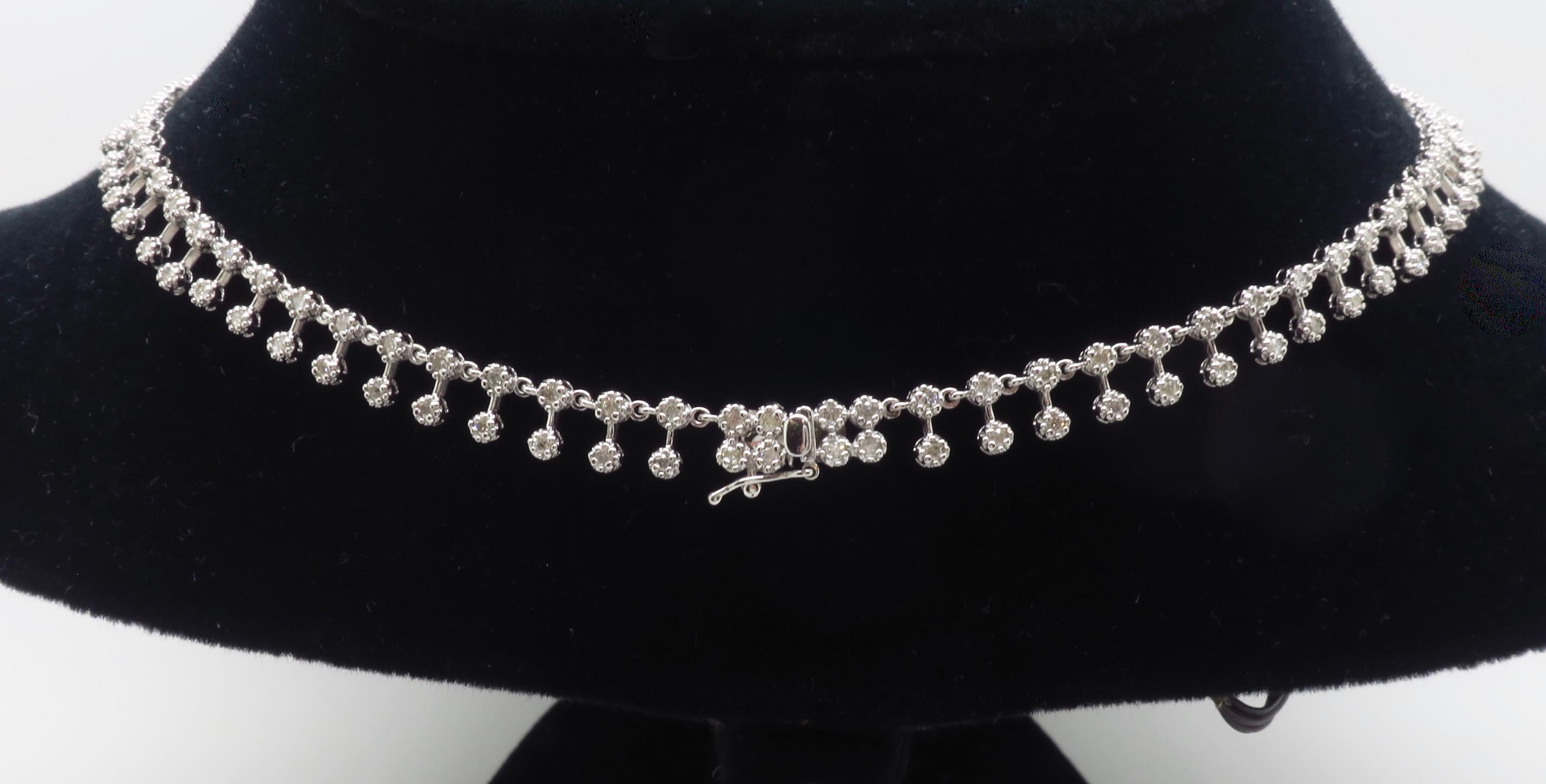 18k White Gold Diamond Choker Necklace 2