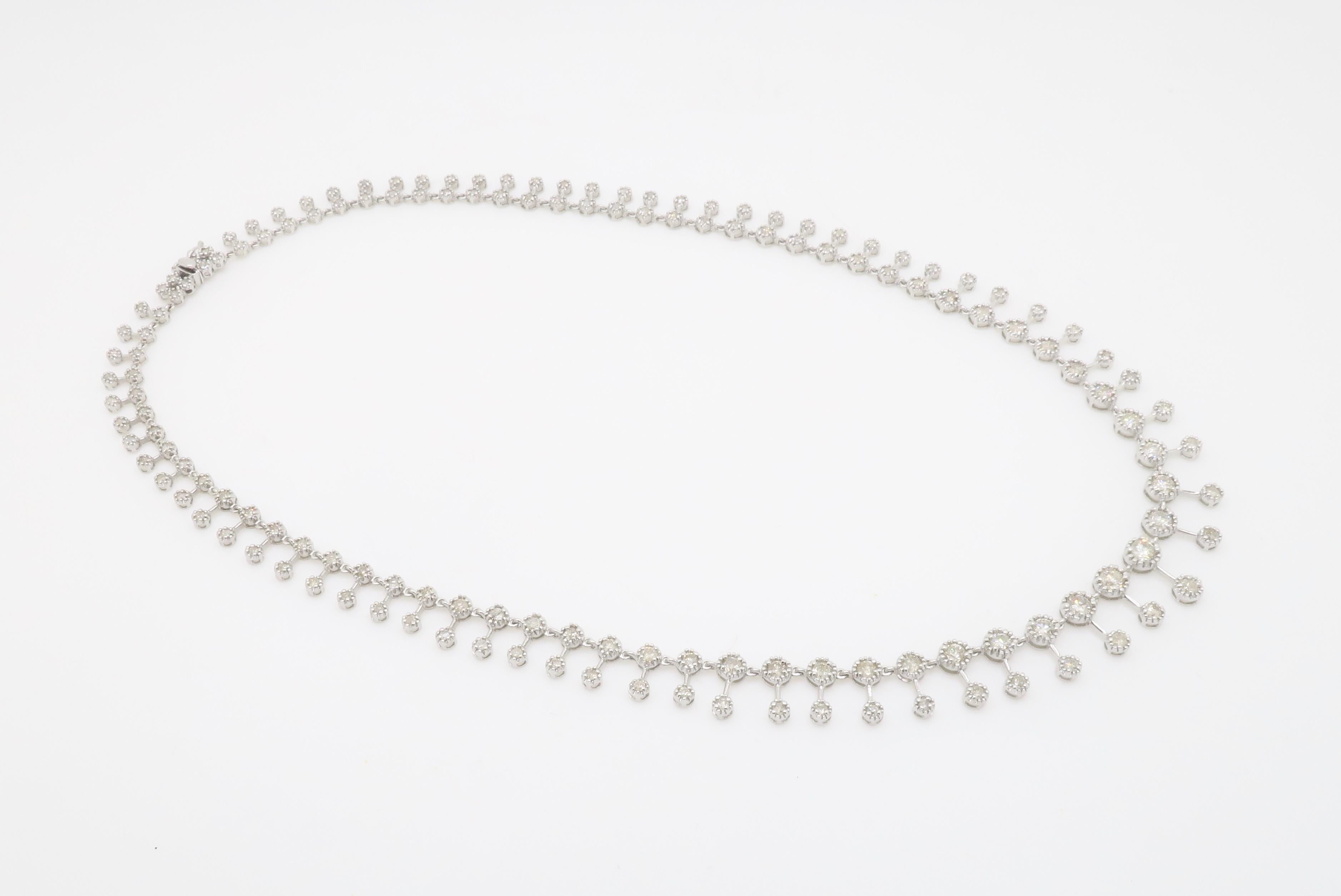 18k White Gold Diamond Choker Necklace 3