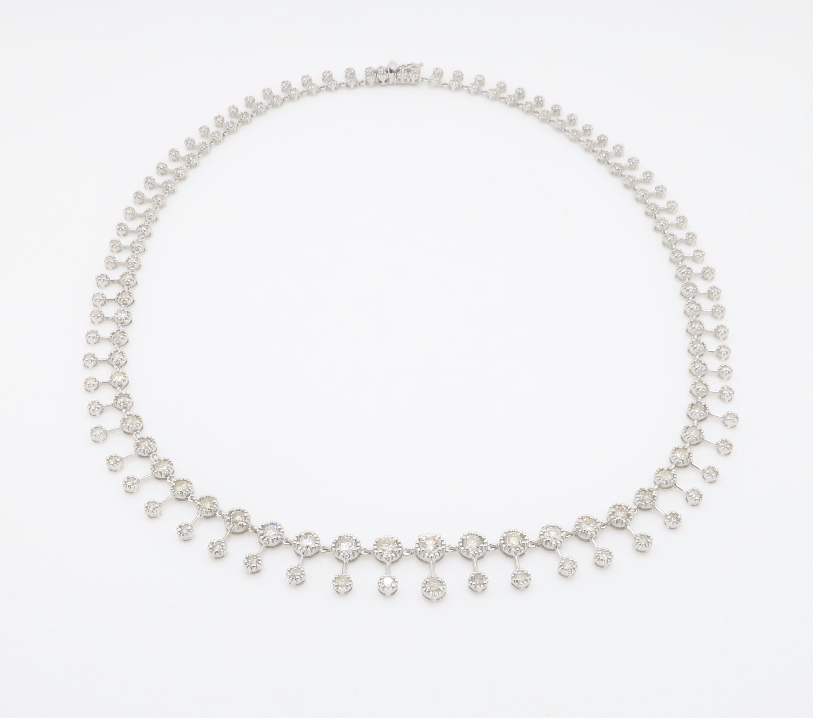 18k White Gold Diamond Choker Necklace 4