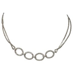 Collier choker en or blanc 18 carats avec diamants