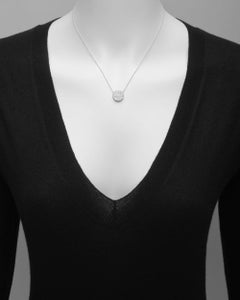 18 Karat White Gold and Diamond Circle Pendant