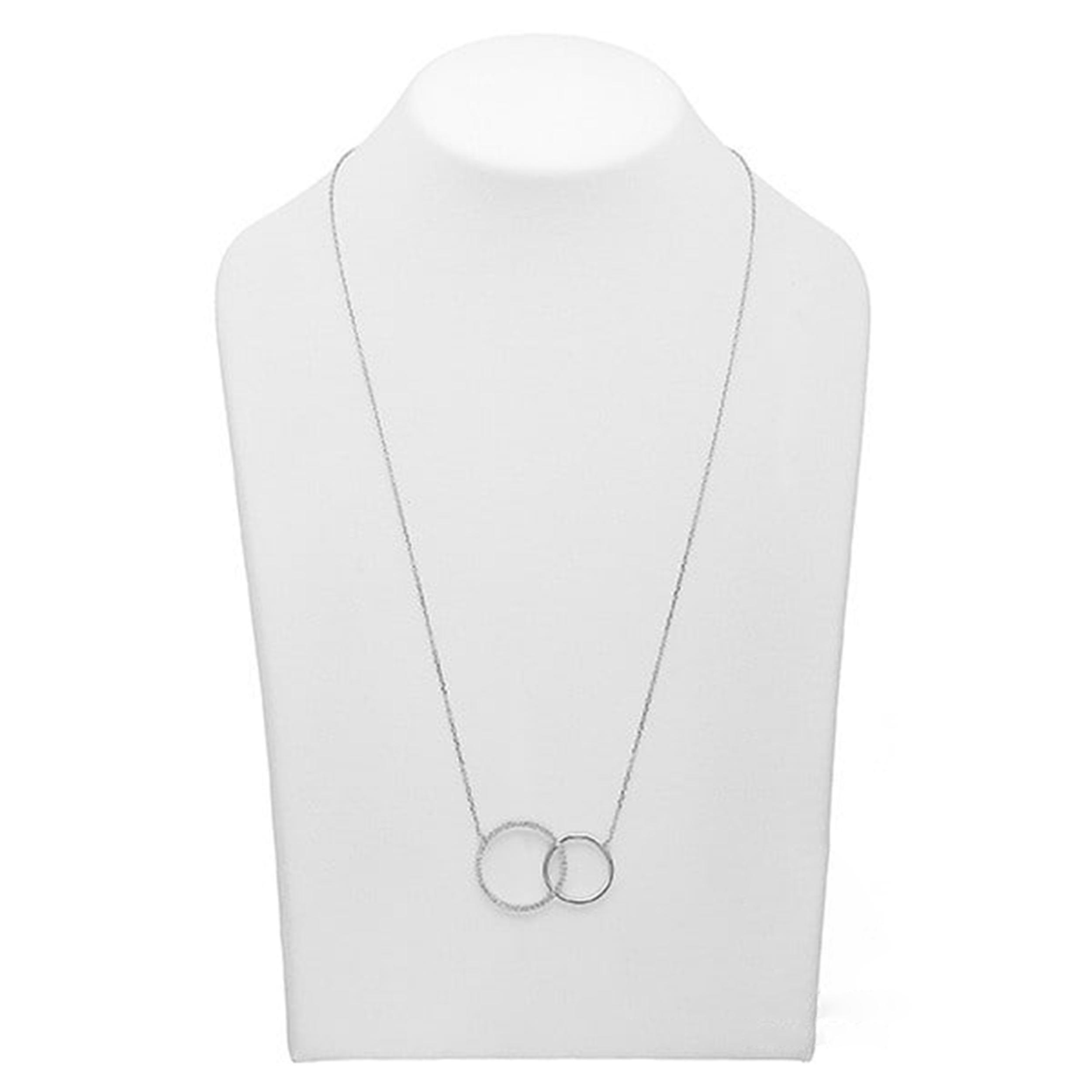 Elevate your style with this exquisite 18K white gold diamond circle pendant necklace. Crafted from luxurious white gold, this pendant features a sleek and timeless circle design adorned with shimmering diamonds, totaling approximately 0.15 carats.