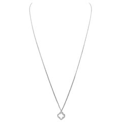 18K White Gold Diamond Clover Pendant Necklace  0.12ct  Approx. 12mm x 10.8mm