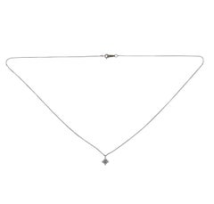 18K White Gold Diamond Cluster Pendant Necklace #24406