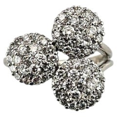 Anillo de oro blanco de 18 quilates con diamantes en racimo, talla 7-7,25, n.º 25736