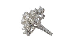 18K White Gold Diamond Cluster Spray Ring