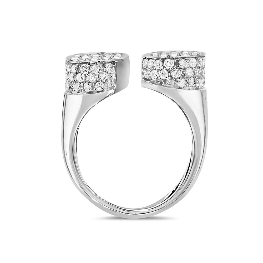 This cocktail ring features 2.01 carats of G VS pave round diamonds. 12.8 grams total weight Made in Italy. Size 7.

Resizeable upon request. 

Viewings available in our NYC showroom by appointment.