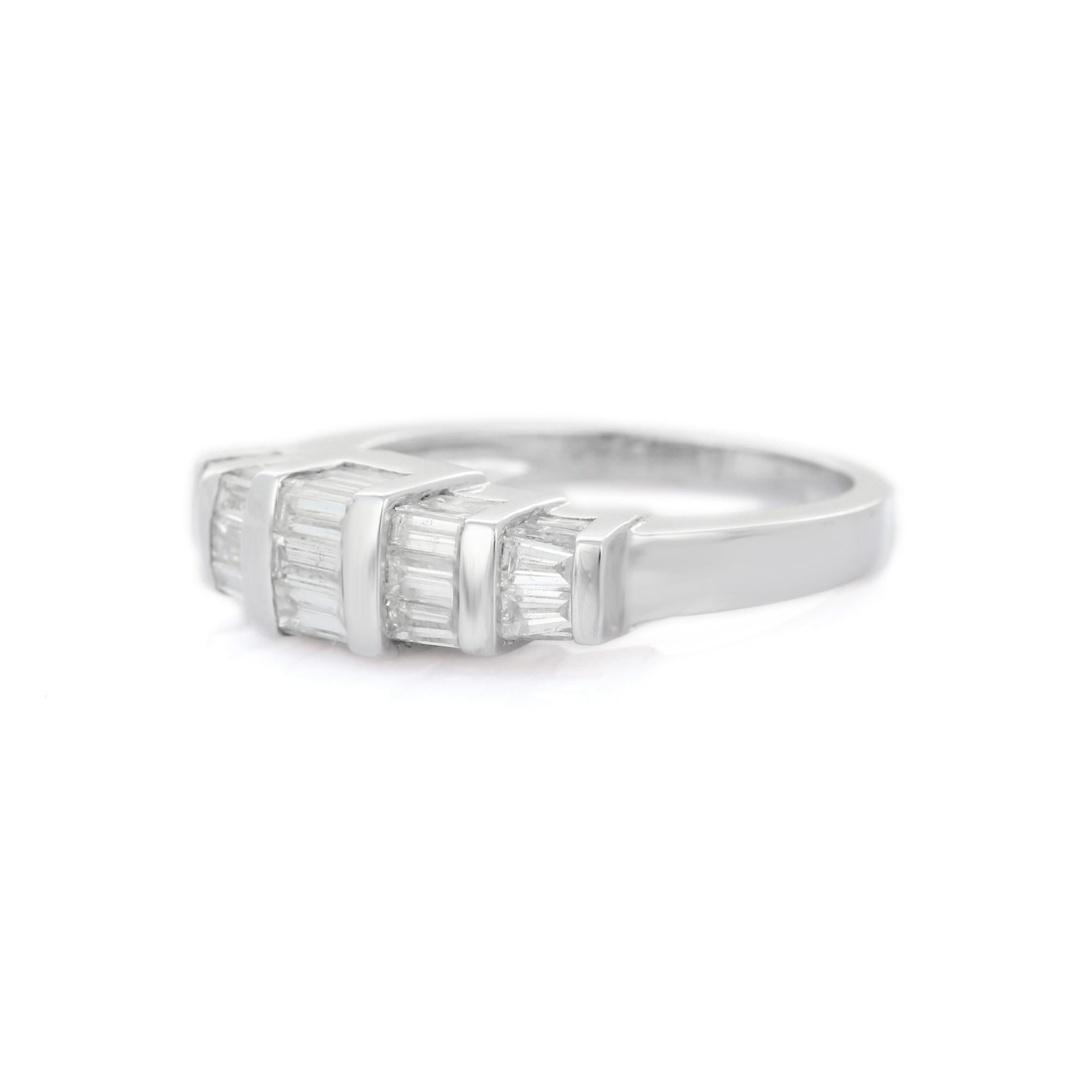 For Sale:  18K White Gold Genuine Diamond Band Ring 3
